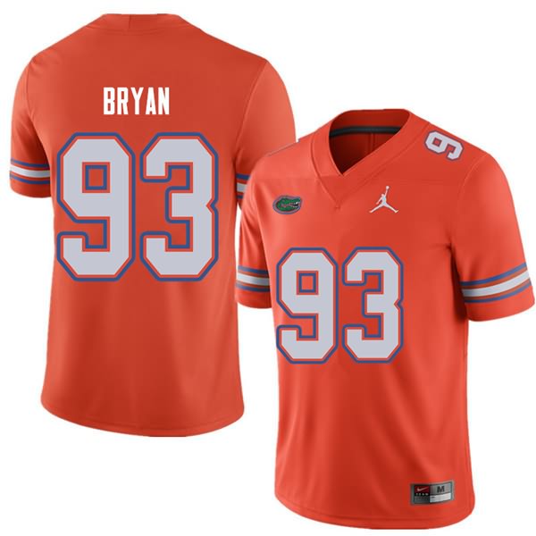 Men's NCAA Florida Gators Taven Bryan #93 Stitched Authentic Jordan Brand Orange College Football Jersey NMP3165KD